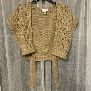 Ann Taylor Loft Crop Knitted Tie Vest